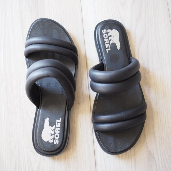 Sorel Ella II Puff Black Slide Sandals Womens Size 7.5 Excellent Condition - Picture 11 of 13